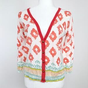 Anthropologie MOTH Karnali Cardigan Sweater Size Small Boho IKAT Multicolor